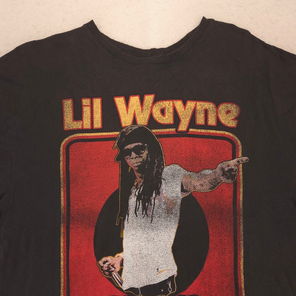 Lil Wayne Rap Graphic Crew Neck Short Sleeve T-Shirt Adult Mens Size XL Black